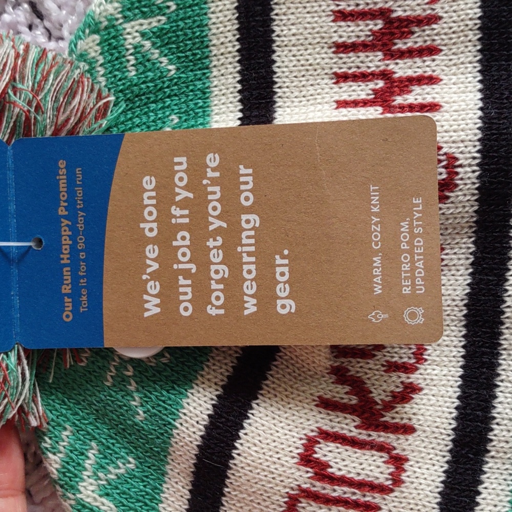 Brooks Heritage Run Merry Pom Beanie OSFA - Picture 4 of 11